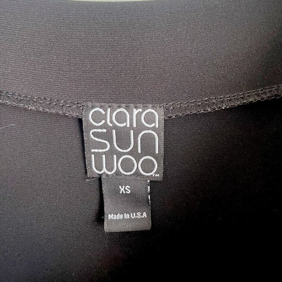 Clara Sun Woo Black Signature Cold Shoulder Soft Knit Tunic - Picture 2 of 5